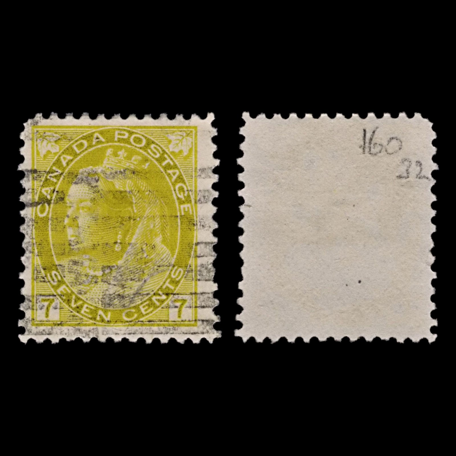 5163 Canada SG160 7c Yellow. 1902. Sc#81 Mi69A Used. C£32