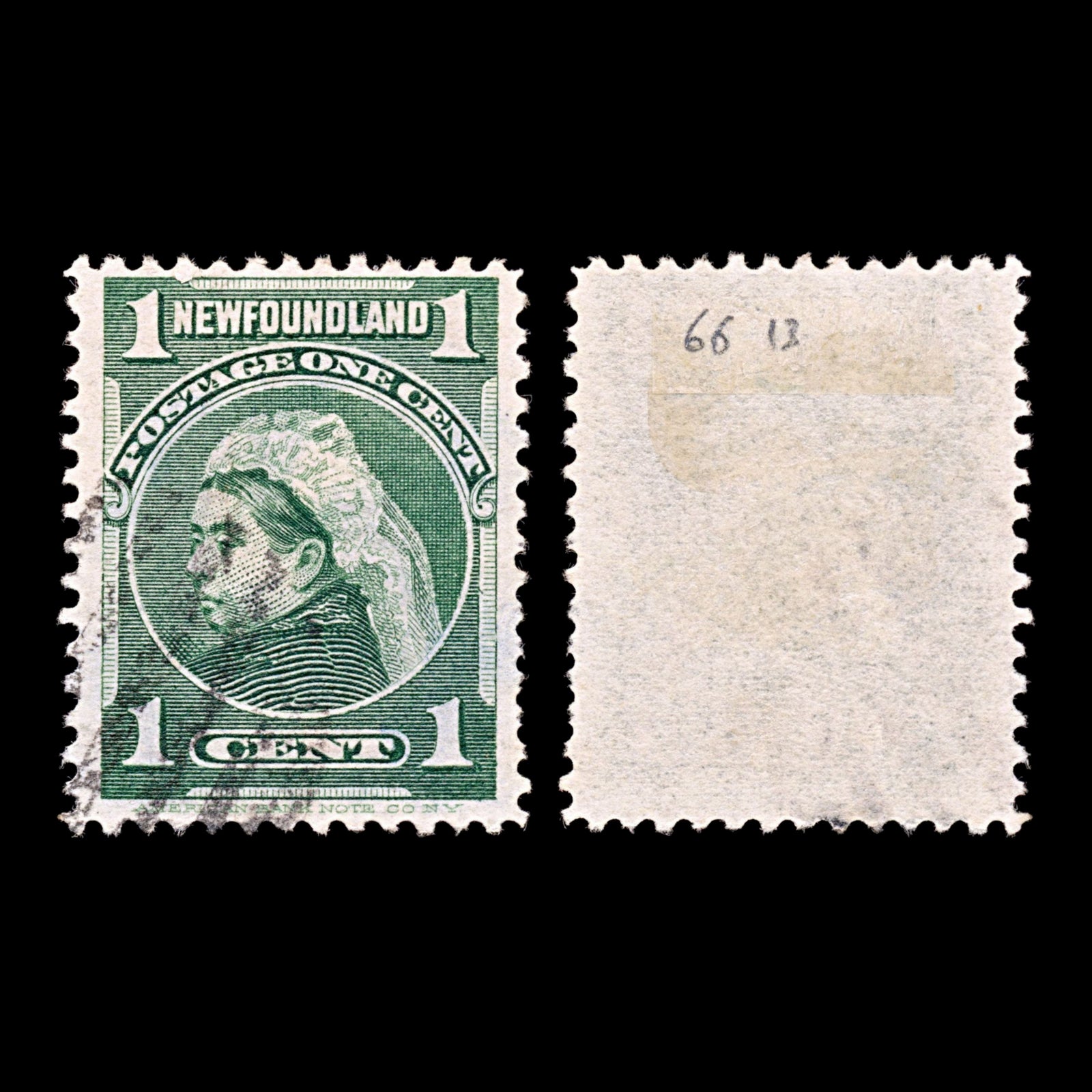 5279 Newfoundland SG66 1c Green. 1897. Sc#61 Mi44 Used. C£13