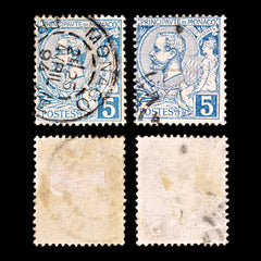 5409 Monaco SG13a 5c Blue & Light Blue. 1891. Sc#13 Mi13 Used. C£15, view 2