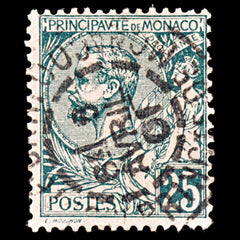 5413 Monaco SG16 25c Dark Green. 1891. Sc#20 Mi16 Used. C£37, view 3