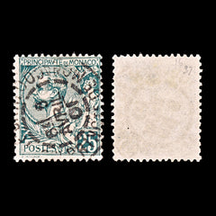 5413 Monaco SG16 25c Dark Green. 1891. Sc#20 Mi16 Used. C£37, view 1