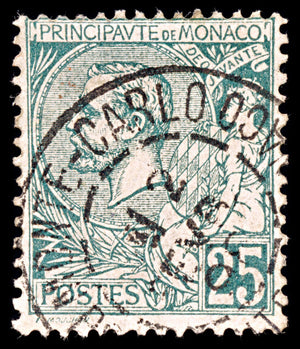 5414 Monaco SG16a 25c Green. 1891. Sc#20 Mi16 Used. C£55