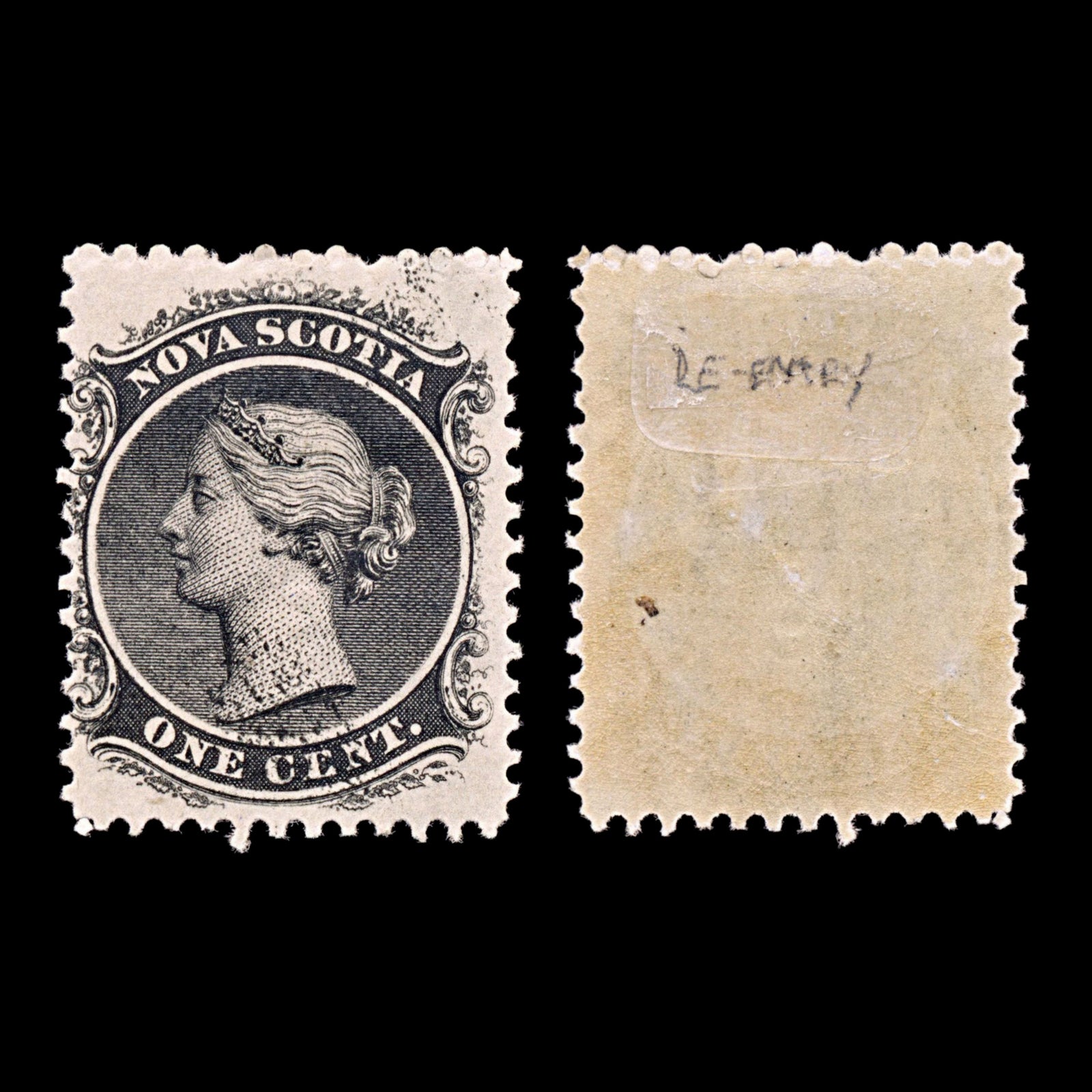 5592 Nova Scotia SG9 1c Black. Re-Entry? 1860. Sc#8 Mi5ax Mint MH