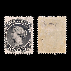 5592 Nova Scotia SG9 1c Black. Re-Entry? 1860. Sc#8 Mi5ax Mint MH, view 1