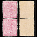 5731 Natal SG66 1d Rose. Vert. Pair 1874. Sc#51 Mi28 MNH Mint. C£140