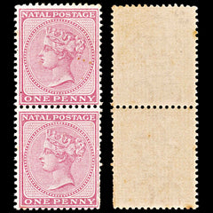 5731 Natal SG66 1d Rose. Vert. Pair 1874. Sc#51 Mi28 MNH Mint. C£140, view 2