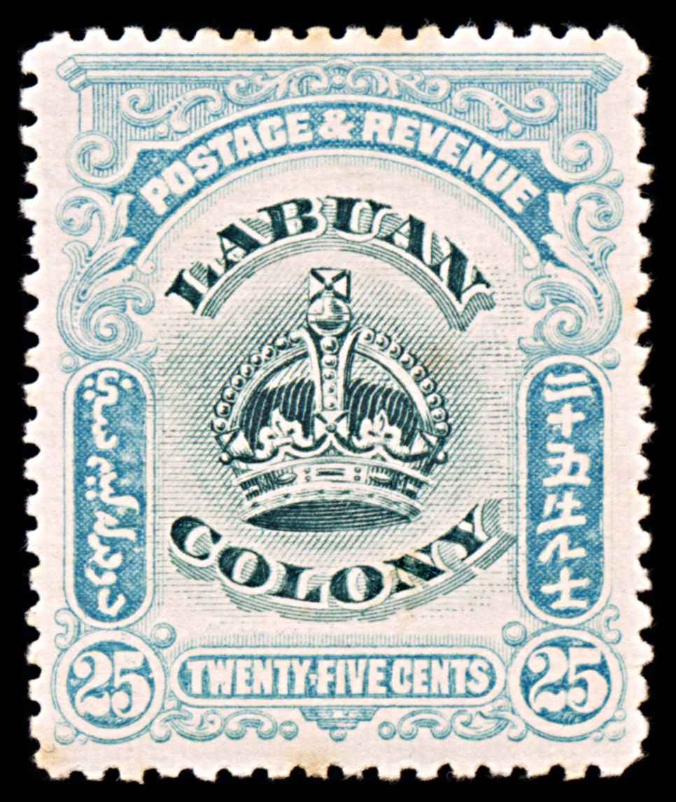 5736 Labuan SG126a 25c Greenish Blue & Green 1902. Sc#107b MM Mint. C£15