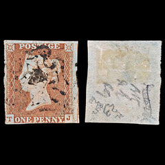 5757 GB SG8 1d Red. Plate 23. TJ. Worn Plate.  1841. Sc#3 Mi3Ib 4 Margins. C£65, view 2