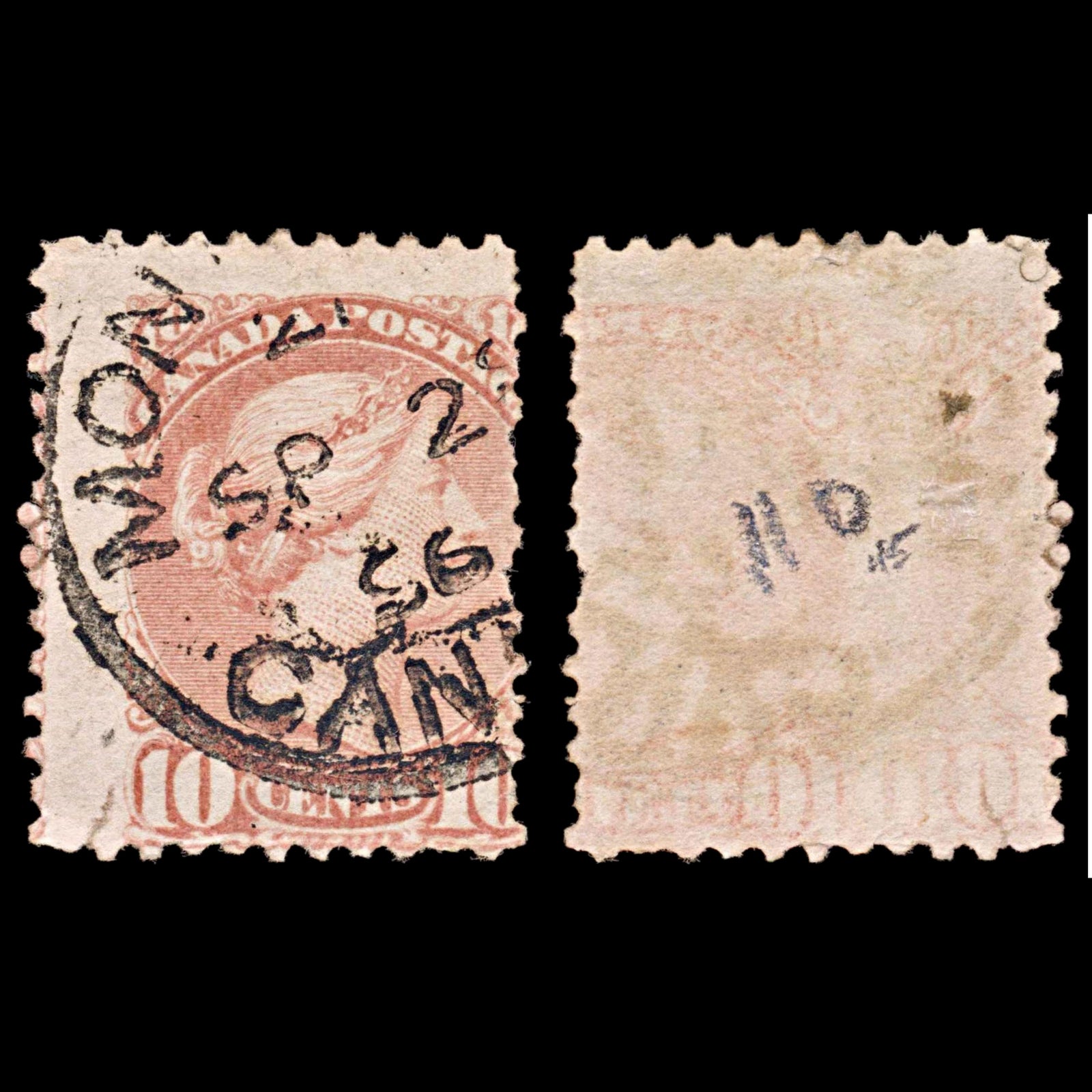5766 Canada SG110 10c Carmine-Pink 1891. Sc#45b Mi31cA Used. C£45