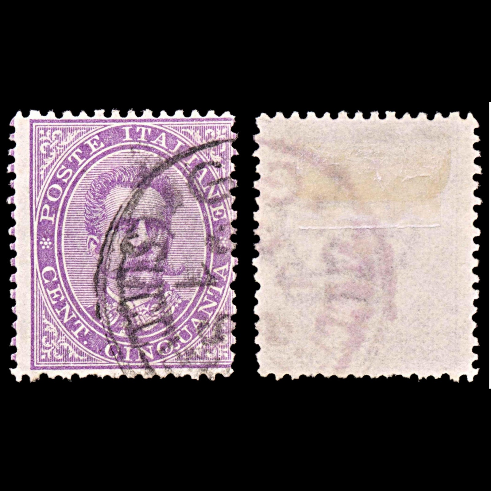 5865 Italy SG36 50c Violet 1879. Sc#50 Mi42A Used. C£24