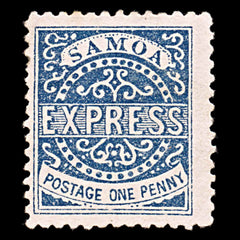 5941 Samoa SG15 1d Blue. Forgery #1 1877. Sc#1 Mi1IIIa MH Mint, view 3