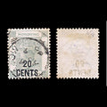 5954 Hong Kong SG45a 20c on 30c Grey Green 1891. Sc#52 Mi48Ib Used. C£150