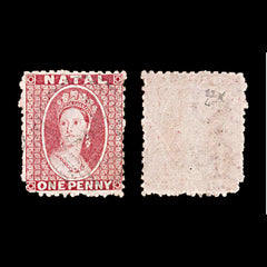 5965 Natal SG22x 1d Red. Watermark Reversed 1863. Sc#15 Used. C£45, view 1