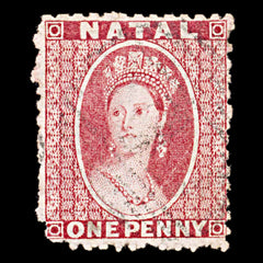 5965 Natal SG22x 1d Red. Watermark Reversed 1863. Sc#15 Used. C£45, view 3