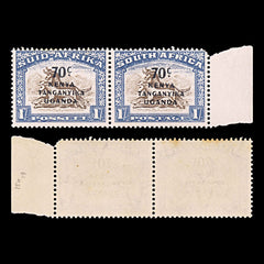 5979 British KUT SG154 70s on 1s Blue & Brown. Bilingual Pair 1942. Sc#89 Mi78-79 MNH Mint. C£18, view 2