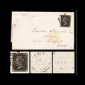 5980 GB SG1 1d Black Plate 11 "QH" on Cover 1840. Sc#1 Mi1 4 Margins. C£16000