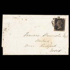 5980 GB SG1 1d Black Plate 11 "QH" on Cover 1840. Sc#1 Mi1 4 Margins. C£16000, view 4
