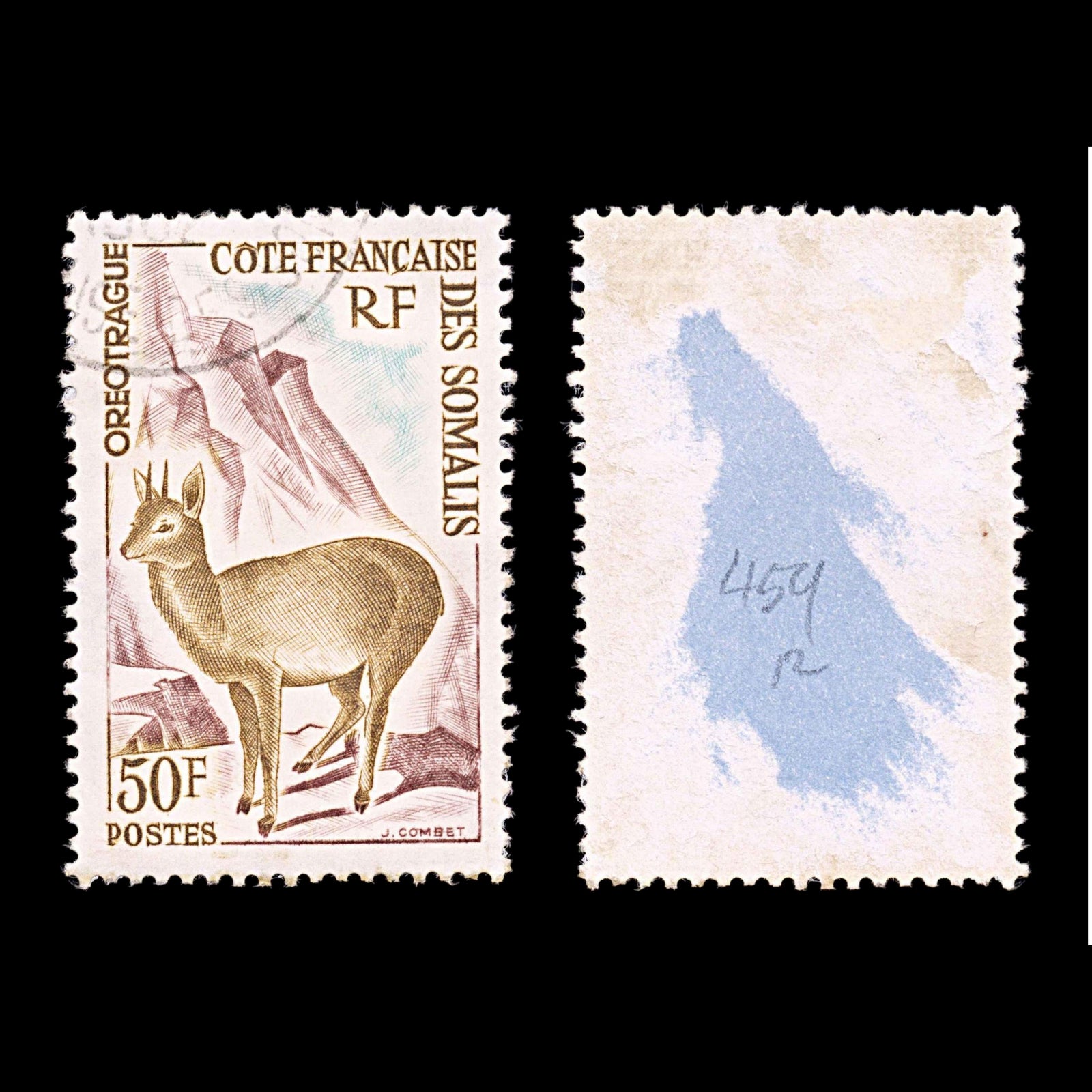 5988 French Somaliland SG459 50f "Oreotrague" 1962. Sc#292 Mi341 Used. C£12