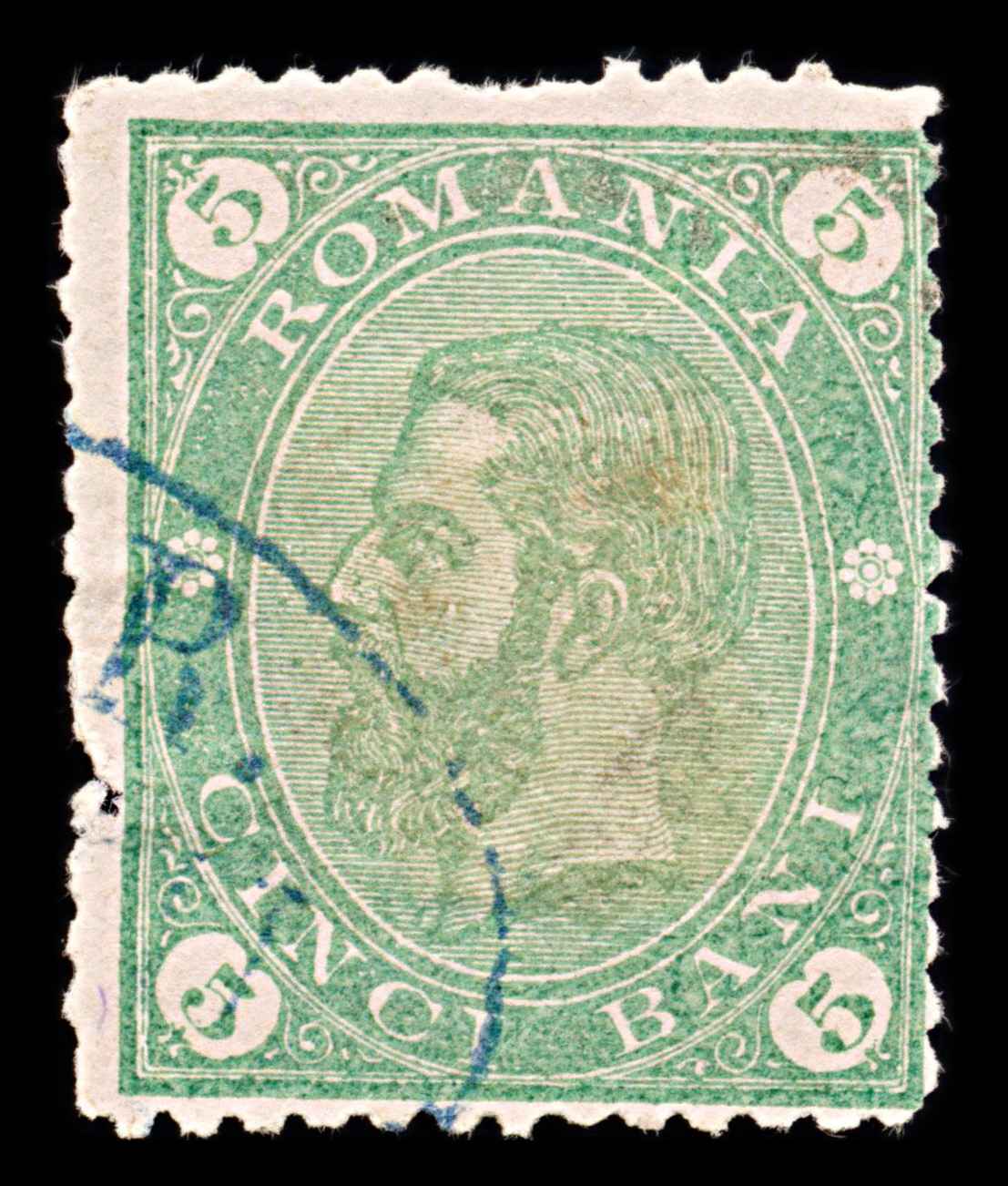 6003 Romania SG273 5 Ban Green 1890. Sc#96 Mi78 Used