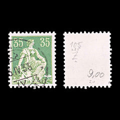 6018 Switzerland SG235a 35c Yellow & Green 1933. Sc#135a Mi105z Used. C£20, view 2