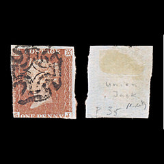 6034 GB SG8 1d Red. Plate 35. SJ. Re-Entry 1841. Sc#3 Mi3Ib 2/3 Margins. C£175, view 1