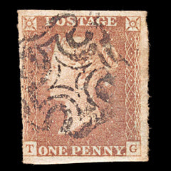 6037 GB SG8 1d Red. Plate 28. TG Re-Entry. BS17e 1841. Sc#3 Mi3Ib 3 Margins. C£275, view 3