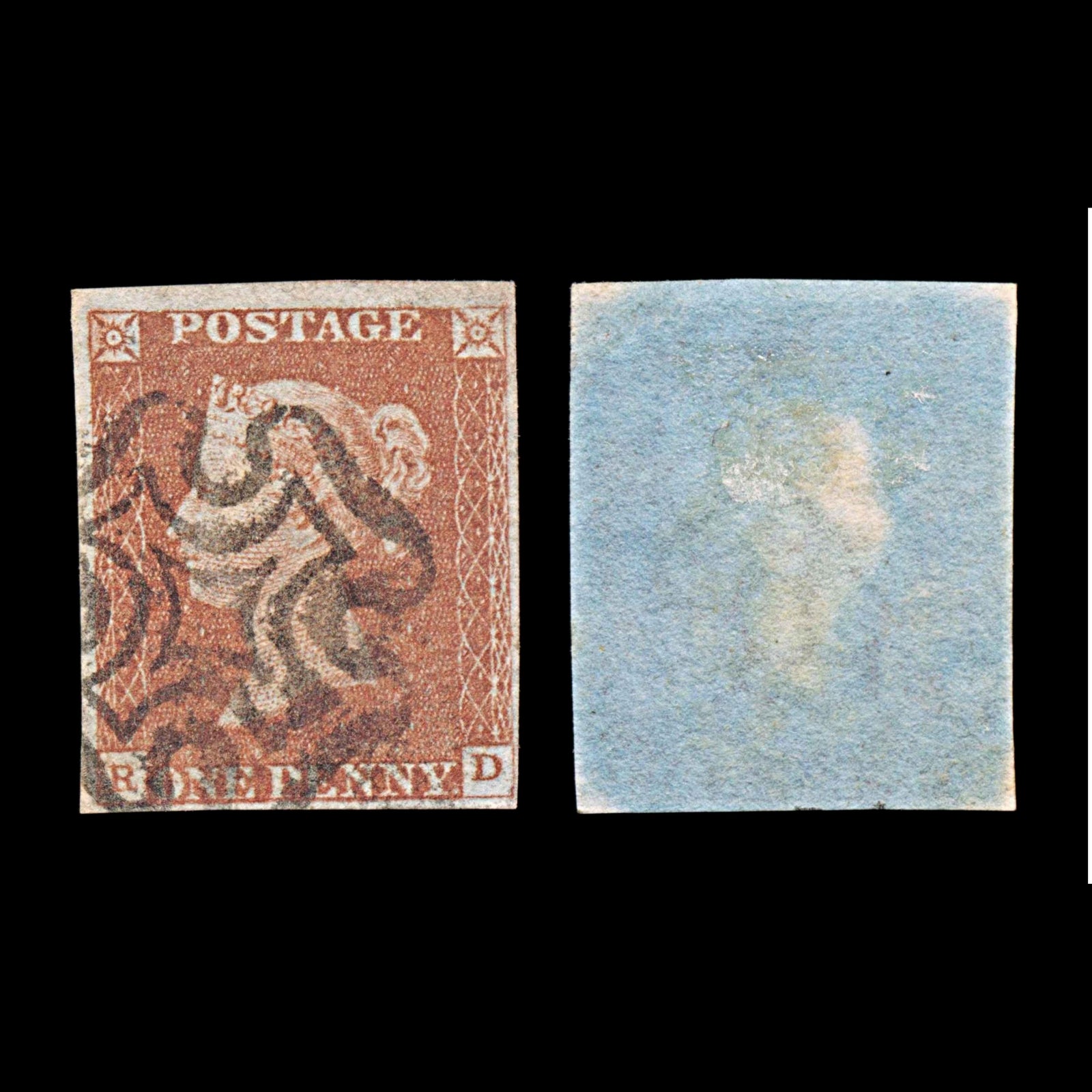 6040 GB SG8 1d Red. Plate 38. RD. BS26 1841. Sc#3 Mi3Ib 4 Margins. C£100