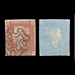 6040 GB SG8 1d Red. Plate 38. RD. BS26 1841. Sc#3 Mi3Ib 4 Margins. C£100, view 1