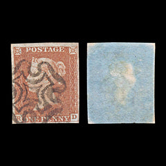 6040 GB SG8 1d Red. Plate 38. RD. BS26 1841. Sc#3 Mi3Ib 4 Margins. C£100, view 2