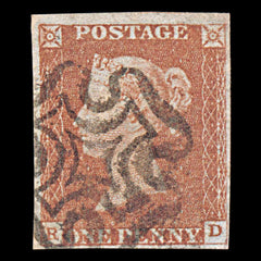 6040 GB SG8 1d Red. Plate 38. RD. BS26 1841. Sc#3 Mi3Ib 4 Margins. C£100, view 3