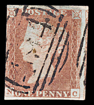 6044 GB SG8 1d Red. Plate 71. NC. BS60 1841. Sc#3 Mi3Ib 3 Margins. C£38