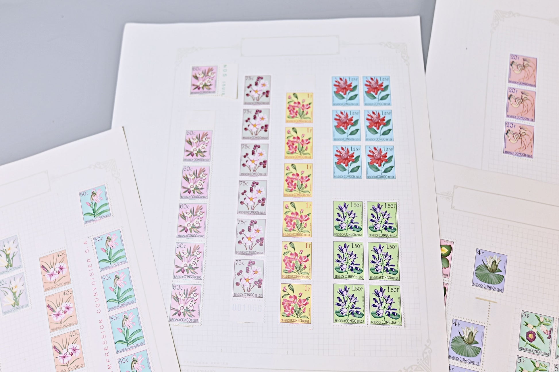 6098 Belgian Congo SG296/317 Set of 22 in Strips 1952. Sc#263/284 Mi295/316 MNH/MH. C£269