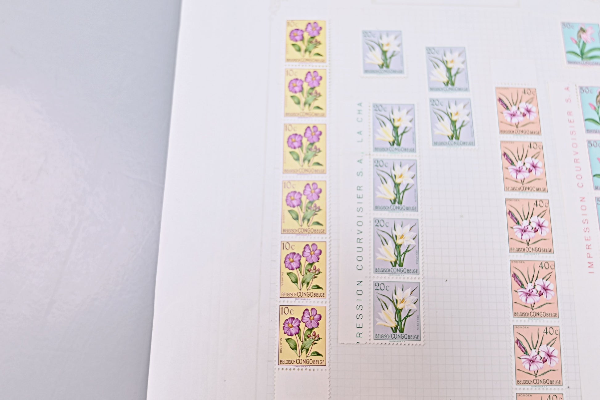 6098 Belgian Congo SG296/317 Set of 22 in Strips 1952. Sc#263/284 Mi295/316 MNH/MH. C£269