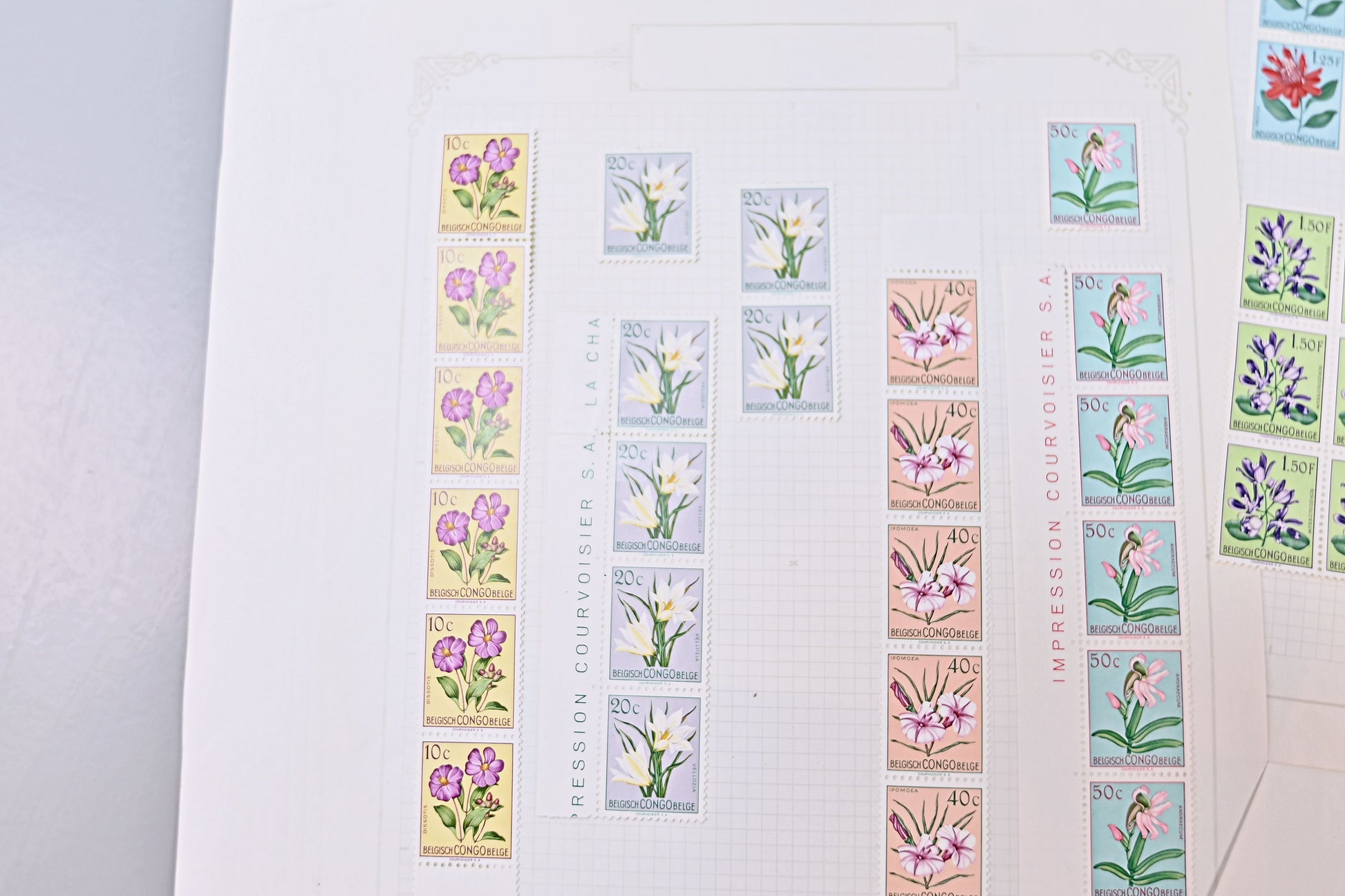 6098 Belgian Congo SG296/317 Set of 22 in Strips 1952. Sc#263/284 Mi295/316 MNH/MH. C£269