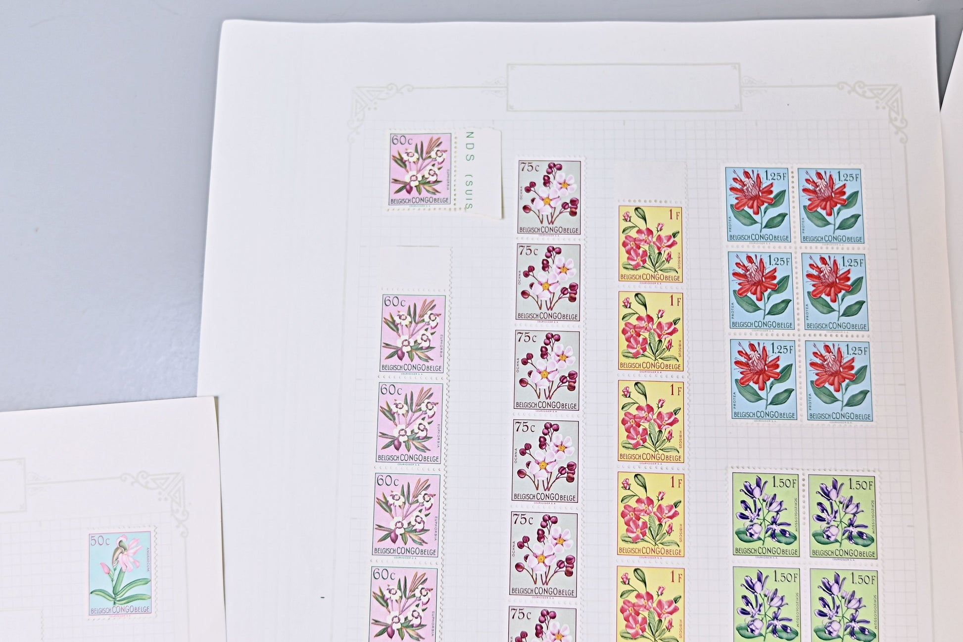 6098 Belgian Congo SG296/317 Set of 22 in Strips 1952. Sc#263/284 Mi295/316 MNH/MH. C£269