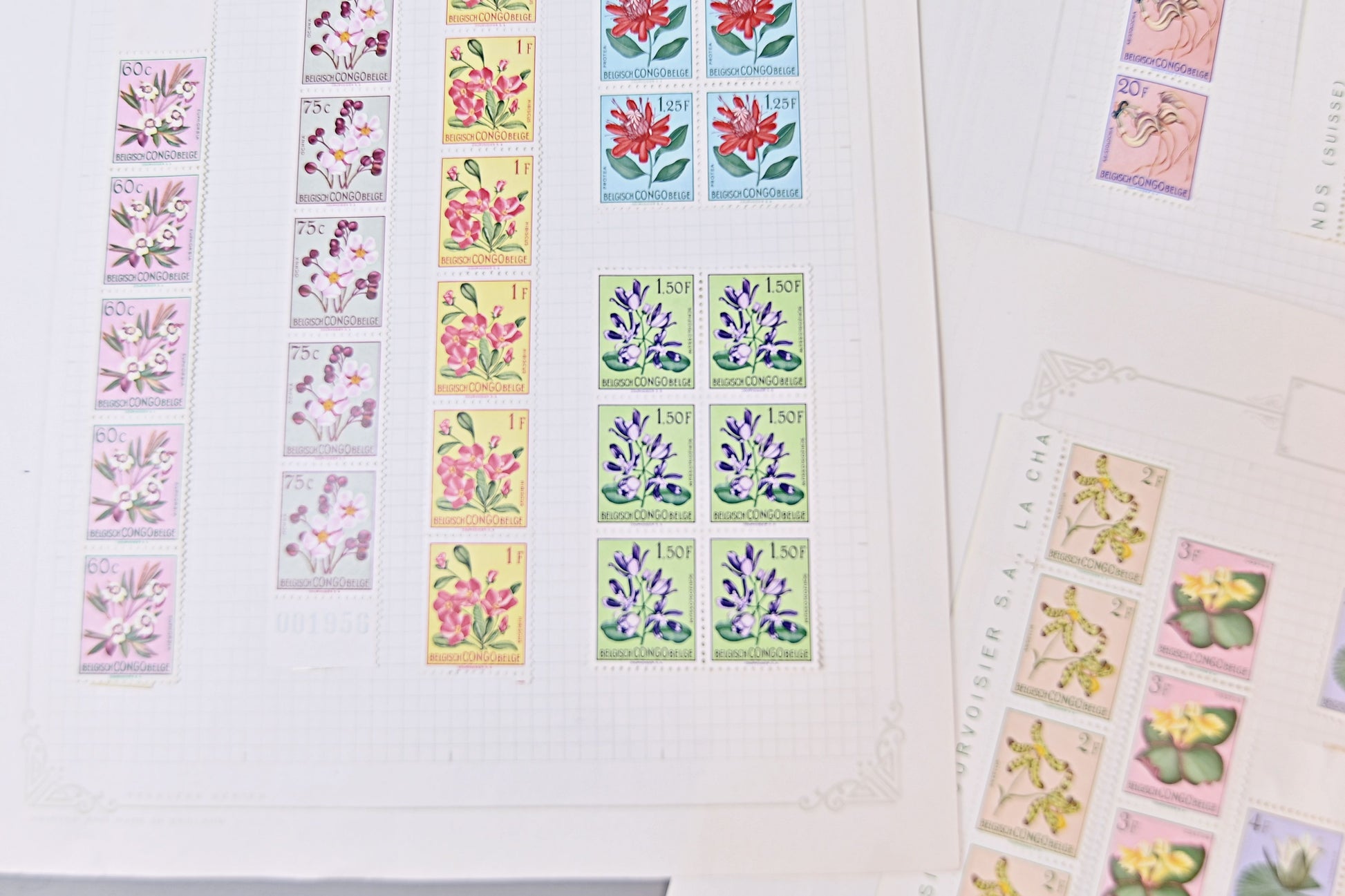 6098 Belgian Congo SG296/317 Set of 22 in Strips 1952. Sc#263/284 Mi295/316 MNH/MH. C£269