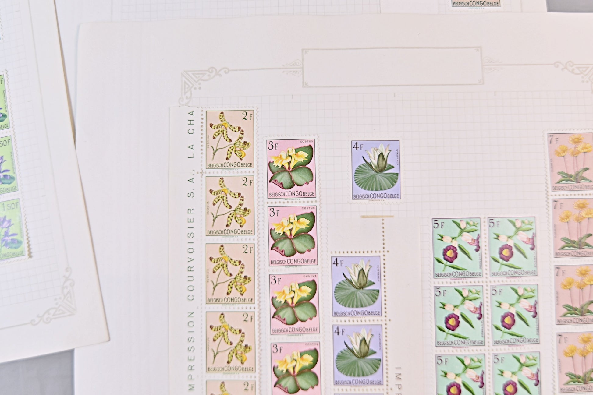 6098 Belgian Congo SG296/317 Set of 22 in Strips 1952. Sc#263/284 Mi295/316 MNH/MH. C£269