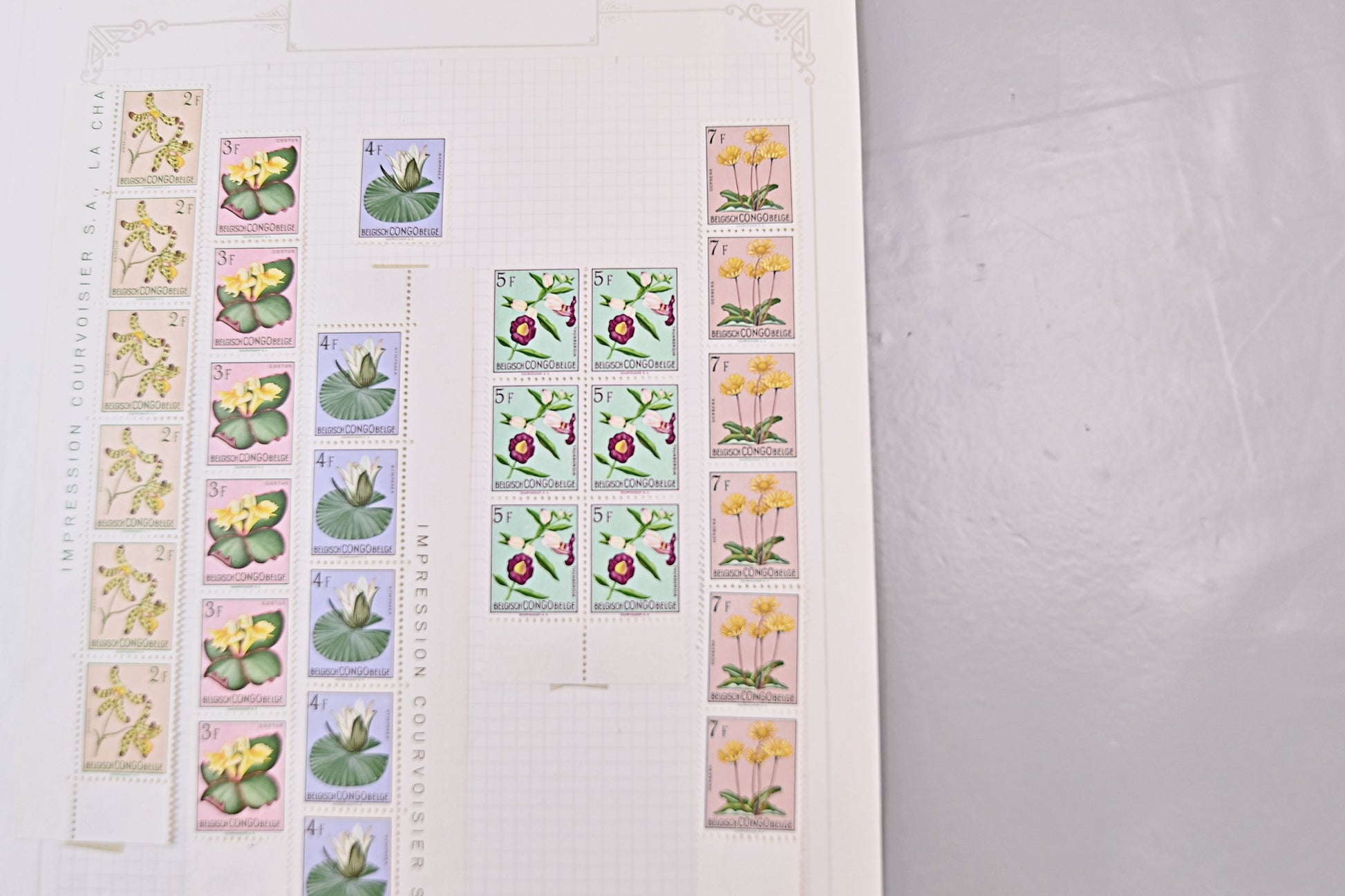 6098 Belgian Congo SG296/317 Set of 22 in Strips 1952. Sc#263/284 Mi295/316 MNH/MH. C£269