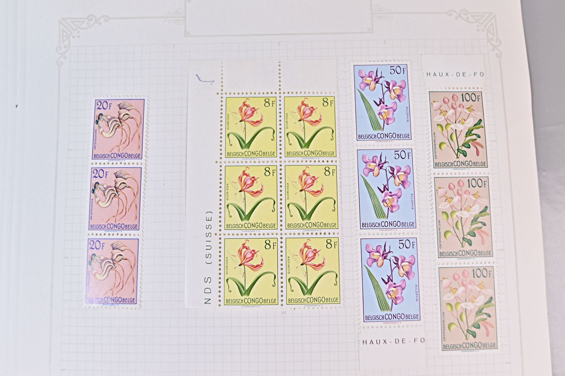 6098 Belgian Congo SG296/317 Set of 22 in Strips 1952. Sc#263/284 Mi295/316 MNH/MH. C£269