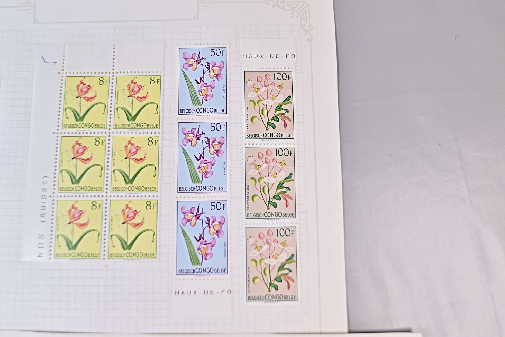 6098 Belgian Congo SG296/317 Set of 22 in Strips 1952. Sc#263/284 Mi295/316 MNH/MH. C£269