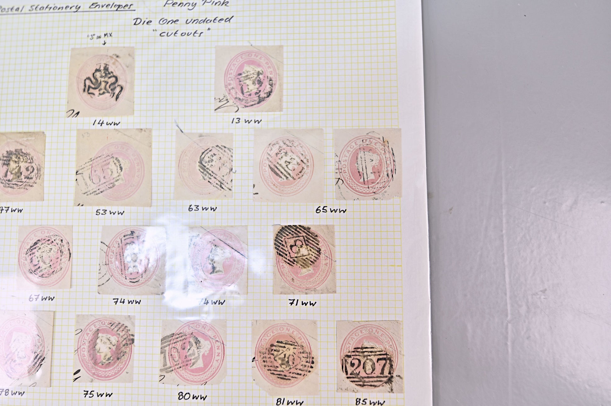 6138 GB "Penny Pink" Postal Cutouts. Die 1 14ww-9ww. Better Seen