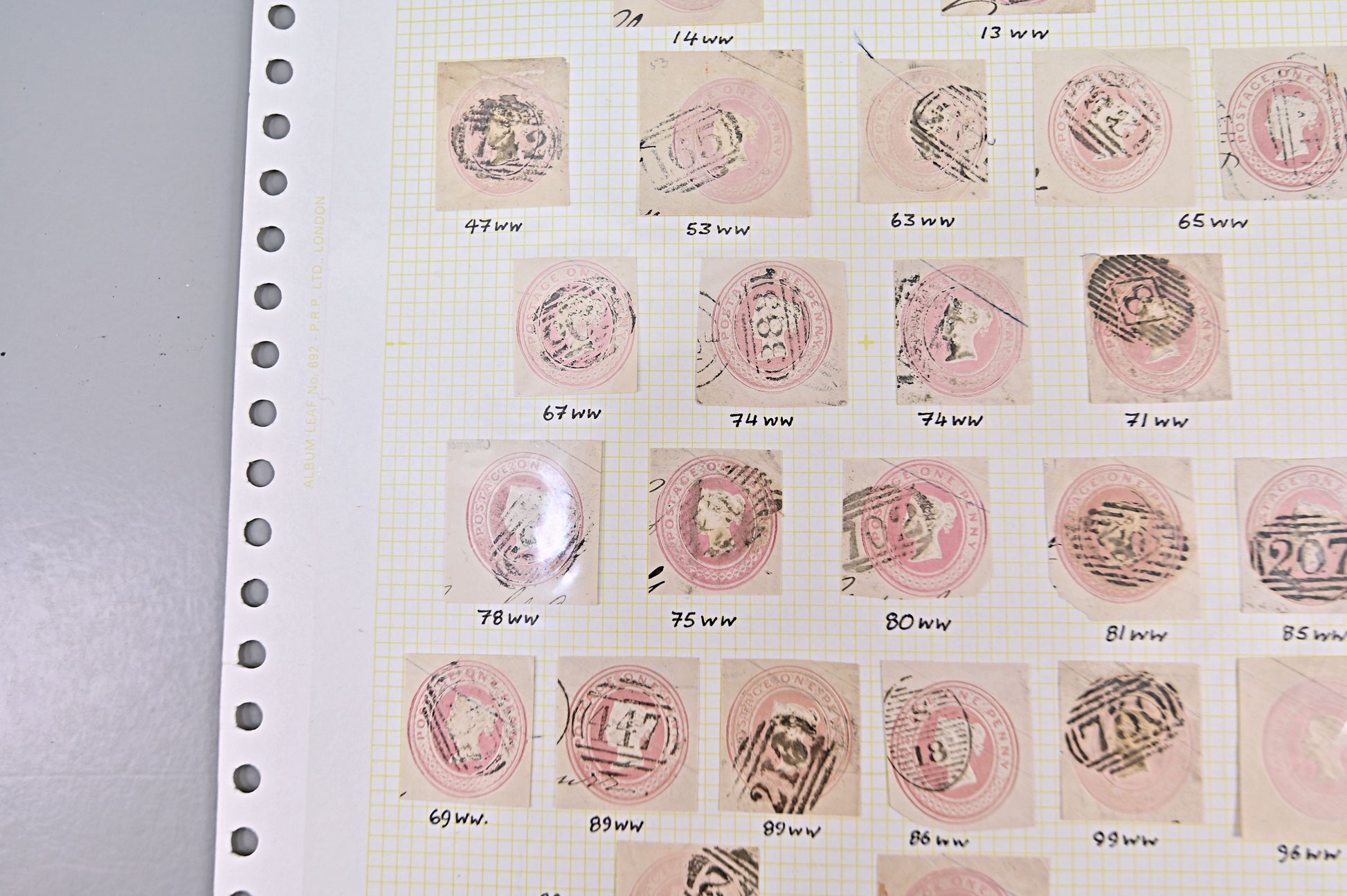 6138 GB "Penny Pink" Postal Cutouts. Die 1 14ww-9ww. Better Seen