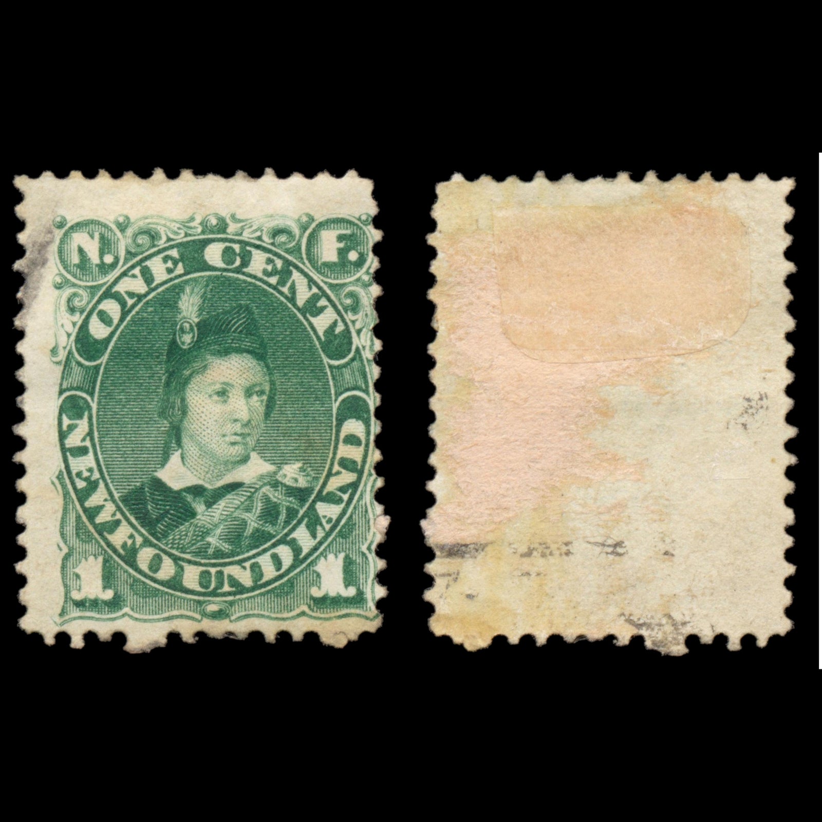 6190 Newfoundland SG63a 1c Green 1898. Sc#45 Mi36a Used. C£28