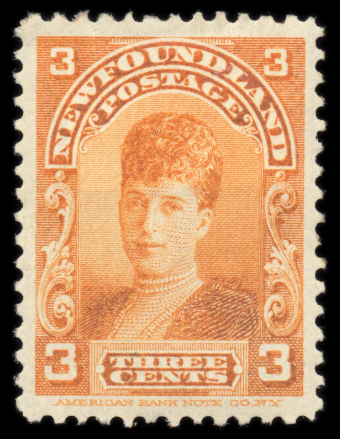 6193 Newfoundland SG88 3c Orange 1898. Sc#83 Mi64a Mint MH. C£32
