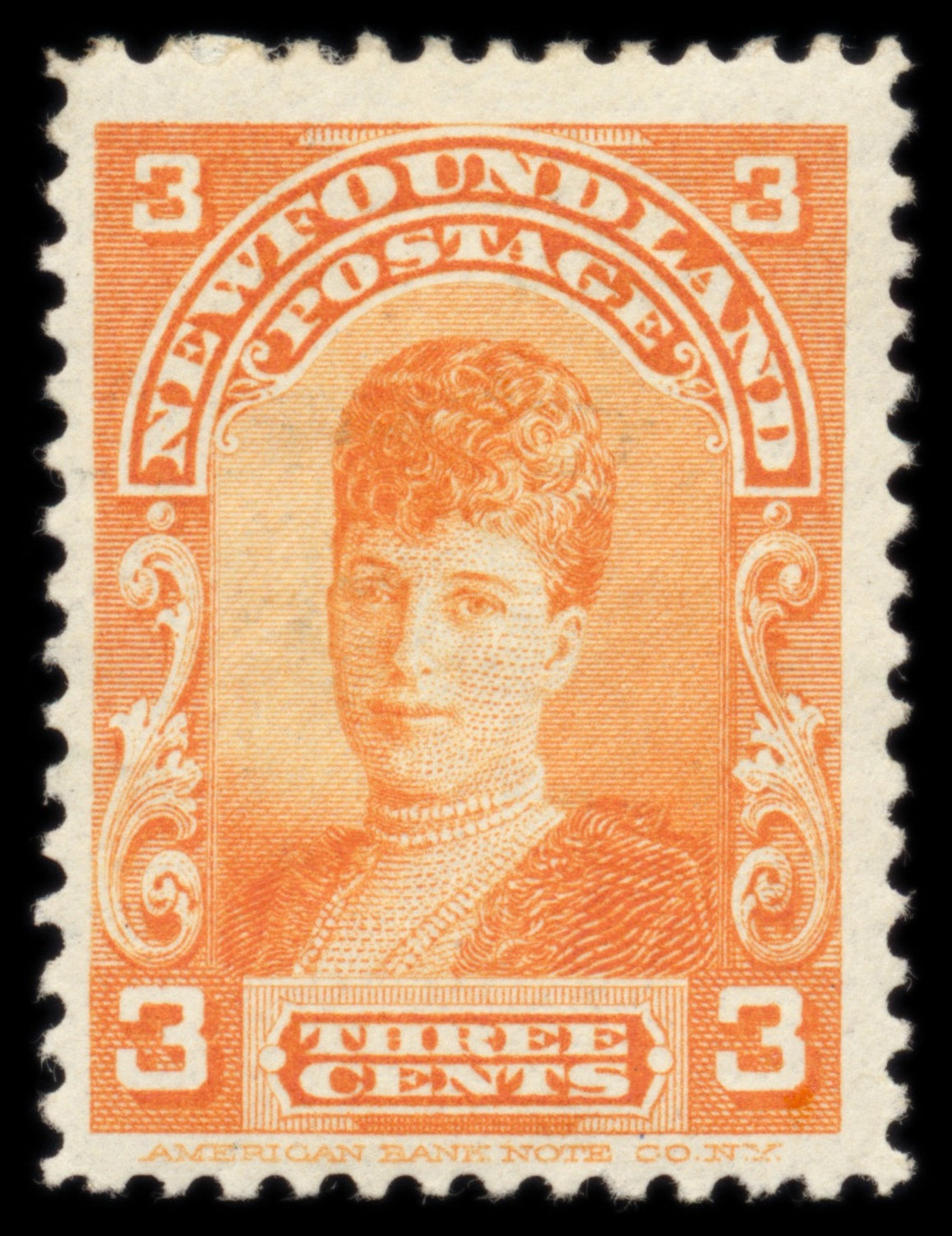 6194 Newfoundland SG88 3c Orange 1898. Sc#83 Mi64a Mint MH. C£32