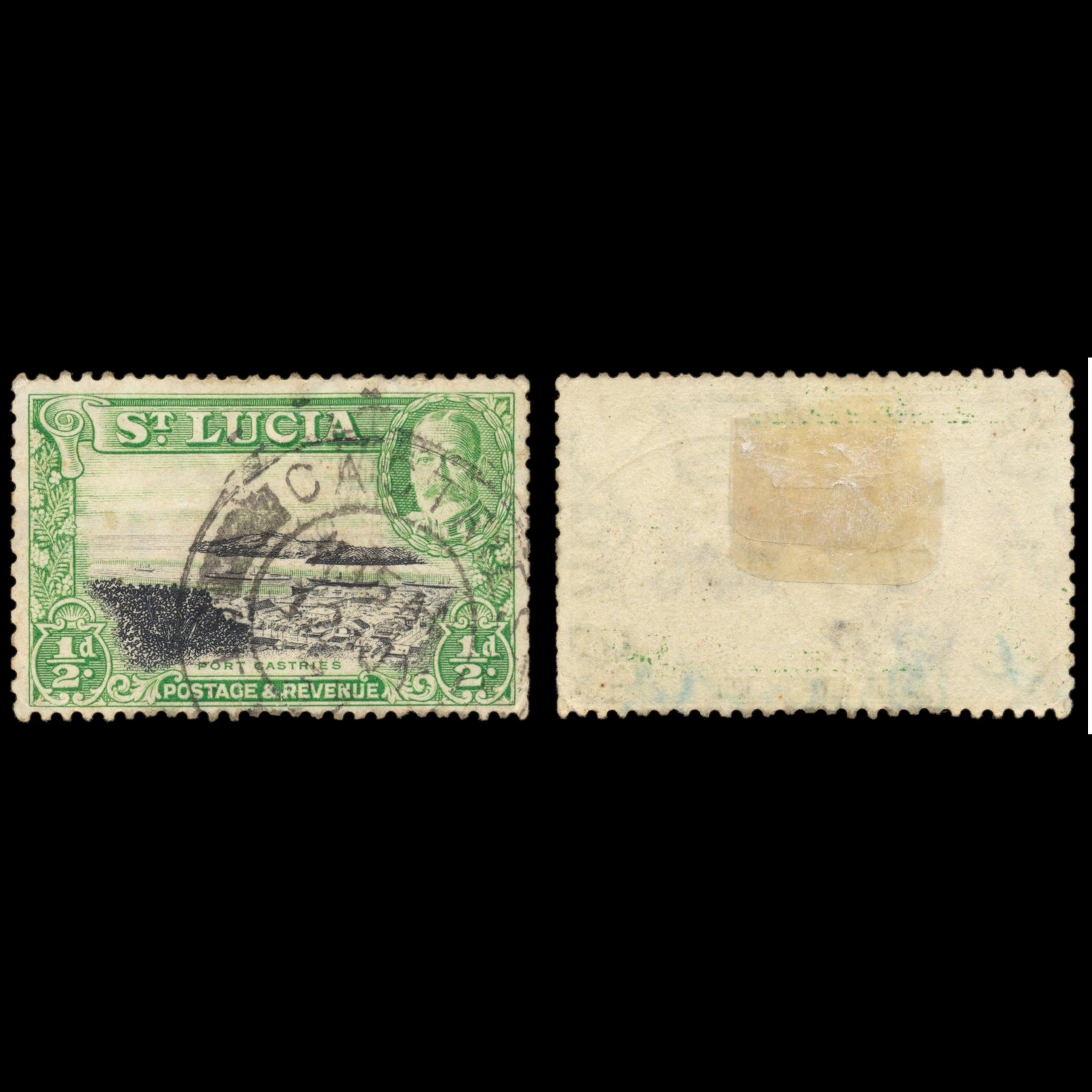 6216 St. Lucia SG113a ½d Black & Green. P13x12 1936. Sc#95a Mi84C Used. C£28