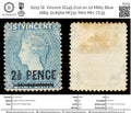 6219 St. Vincent SG49 2½d on 1d Milky Blue 1889. Sc#56a Mi33c Mint MH. C£35