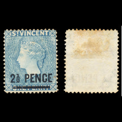 6219 St. Vincent SG49 2½d on 1d Milky Blue 1889. Sc#56a Mi33c Mint MH. C£35, view 1