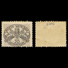 6234 Vatican City SG D108B 20c Black & Grey-Violet. Die II 1946. Mi P8xII Mint MH. C£180, view 2