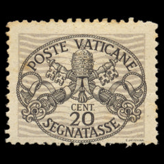 6234 Vatican City SG D108B 20c Black & Grey-Violet. Die II 1946. Mi P8xII Mint MH. C£180, view 3